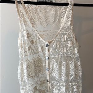 Nordstrom white lace blouse